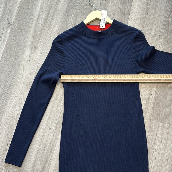 J CREW Ribbed sweater-dress In Navy Blue Size Medium - Picture 8 of 10